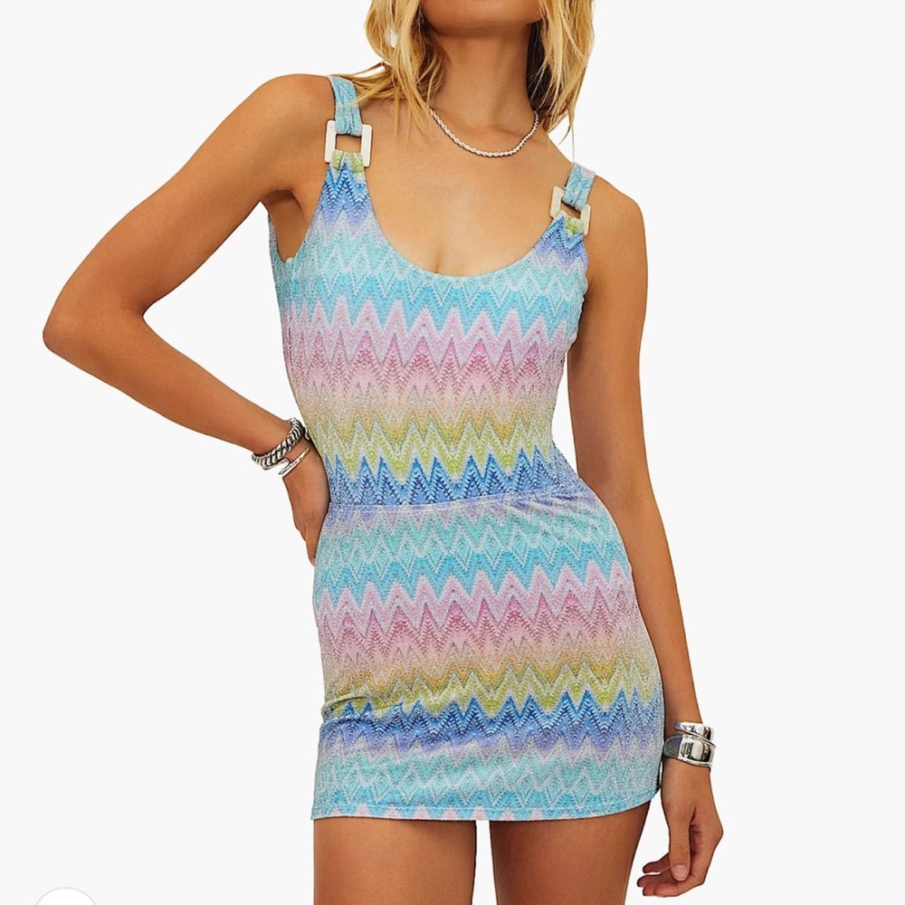 Beach Riot Chevron Shine One Piece + Skirt
